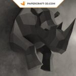 Papercraft demi rhinocéros mural en origami 3D