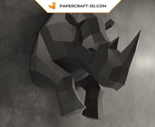 Papercraft demi rhinocéros mural en origami 3D Papercraft demi rhinocéros mural en origami 3D