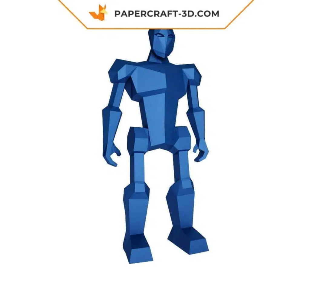 Papercraft de robot en origami 3D, vue 3