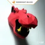 Papercraft tête d’hippopotame murale : modèle 3D DIY pour une déco originale, weergave 4