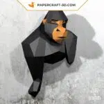 Trophée de gorille papercraft 3D
