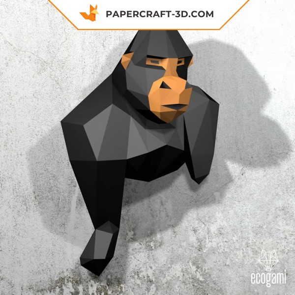 Papercraft von Trophäe Giraffe in 3D Origami