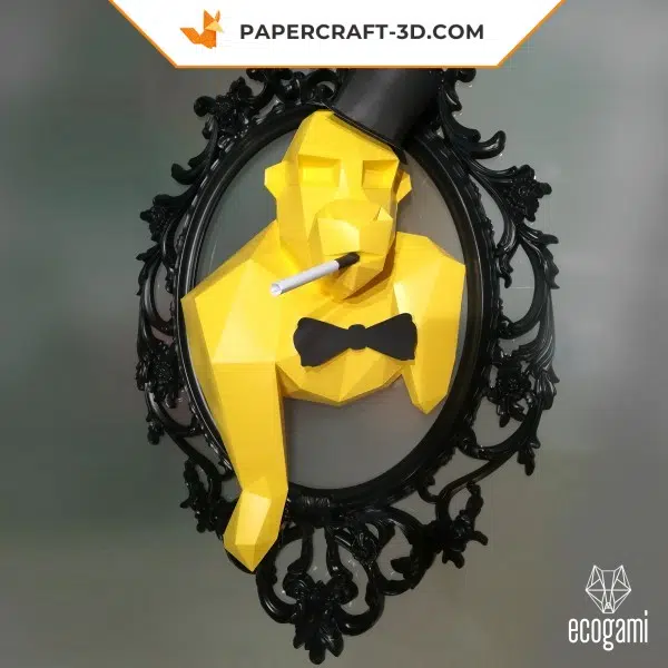 Trophée de gorille papercraft 3D, weergave 2