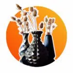 Papercraft origami flower vases