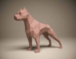 Papercraft di pitbull in origami 3D