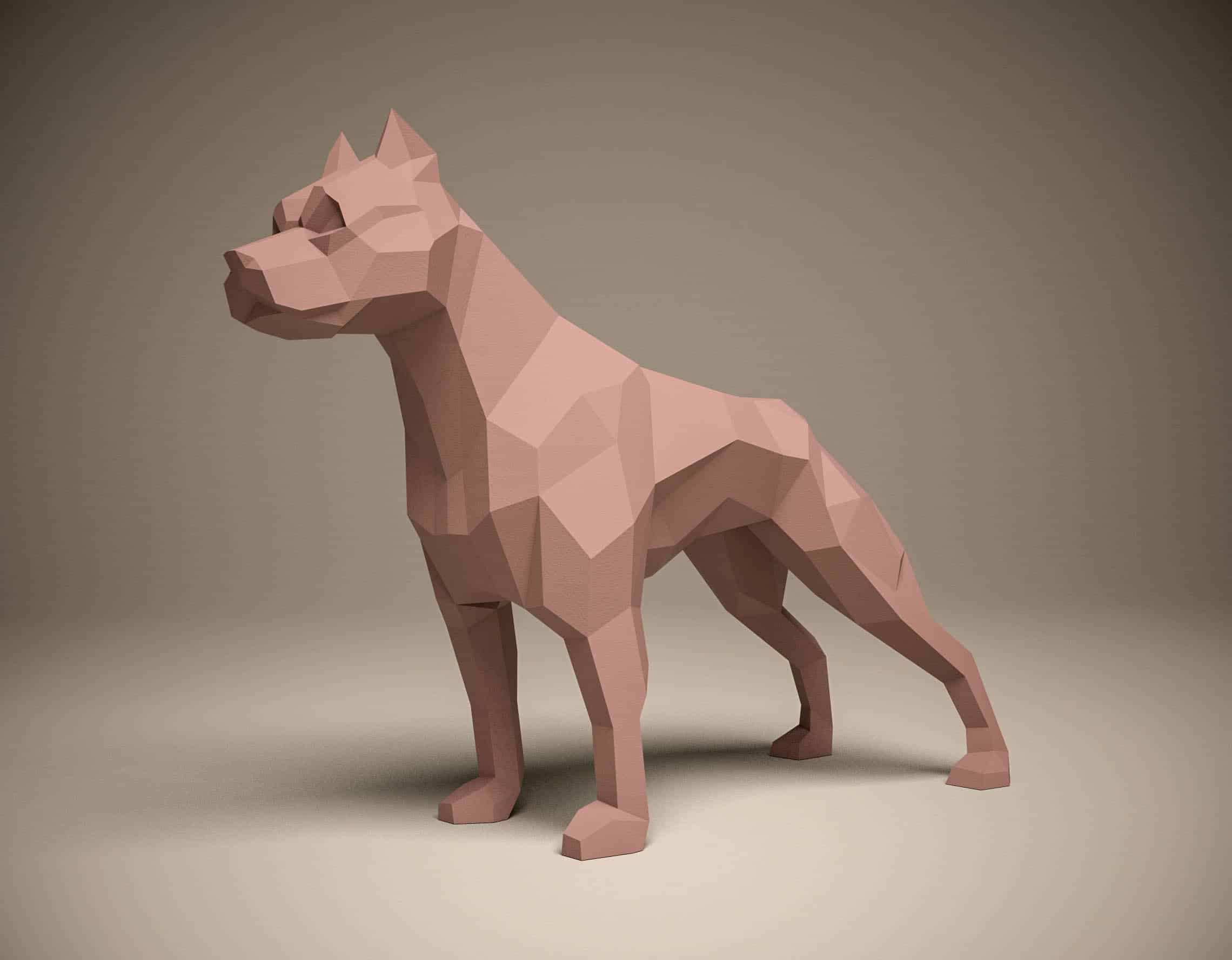 Papercraft 3D pitbull origami Papercraft 3D pitbull origami