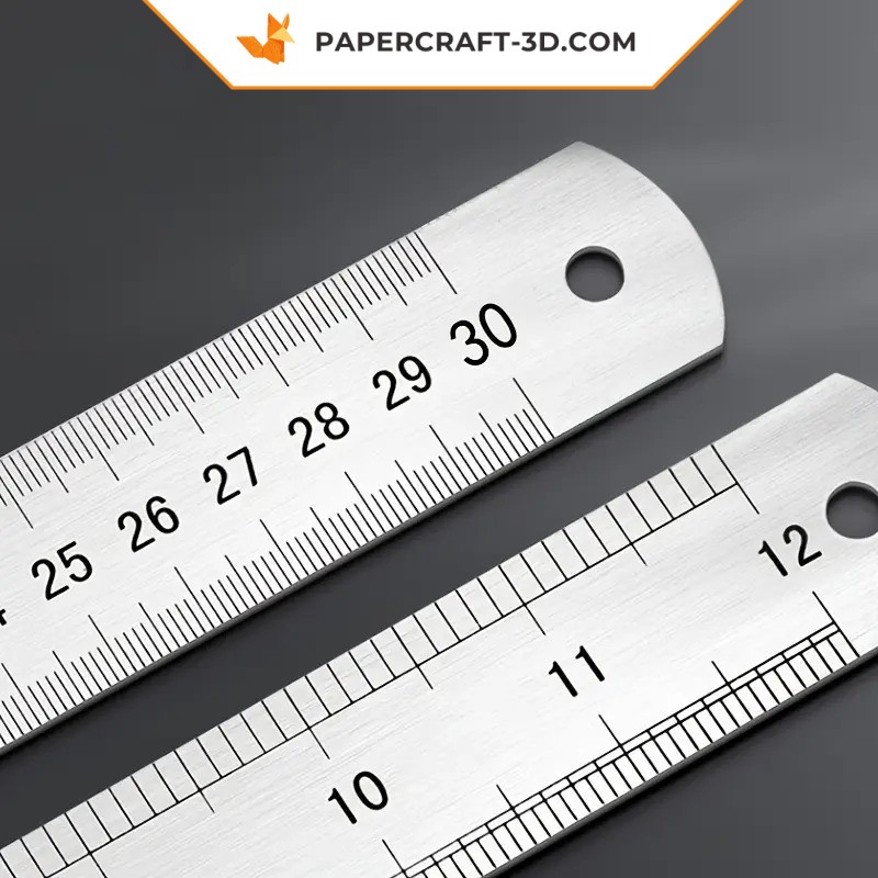 Steel double-sided ruler for cutting and folding 15cm Steel double-sided ruler for cutting and folding 15cm