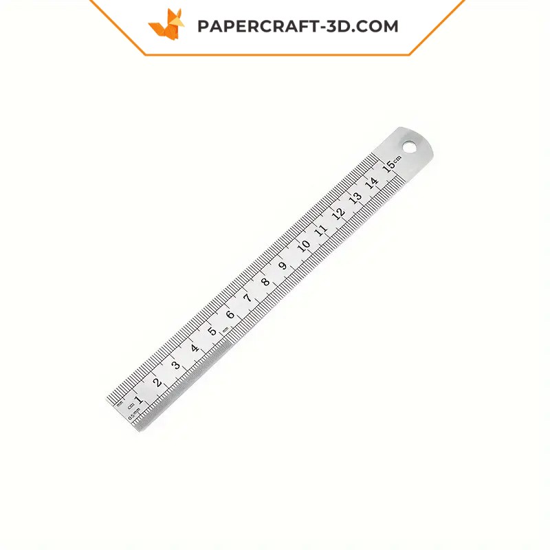 Steel double-sided ruler for cutting and folding 15cm