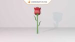 Papercraft di rosa rossa in origami 3D
