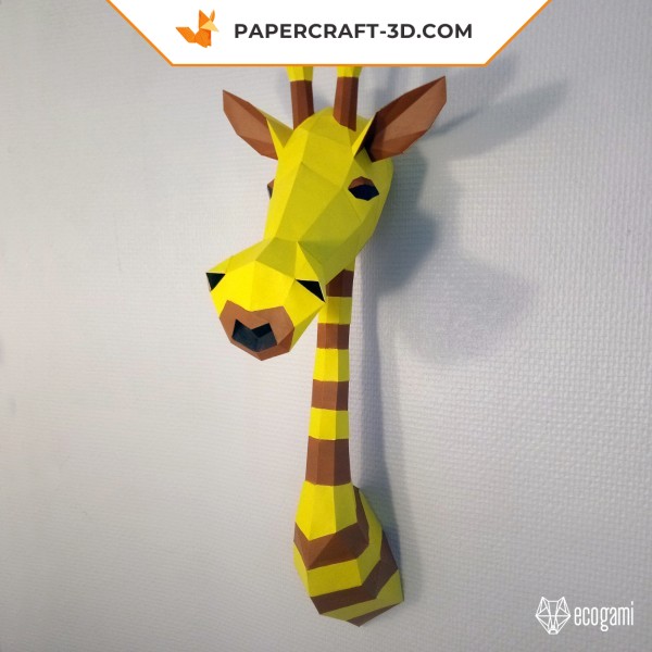 Papercraft von Trophäe Giraffe in 3D Origami Papercraft von Trophäe Giraffe in 3D Origami