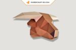 Papercraft free Highland cow in origami