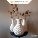 Papercraft origami flower vases