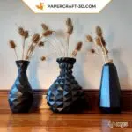 Papercraft origami flower vases