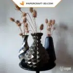 Papercraft origami flower vases