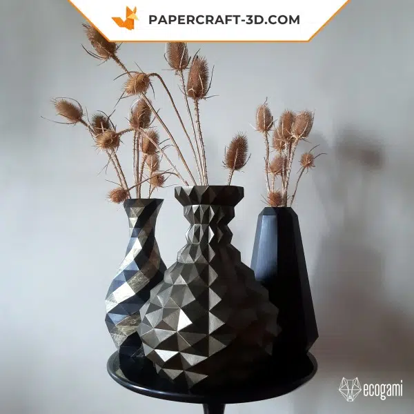 Papercraft vases à fleurs en origami