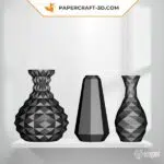 Papercraft origami flower vases