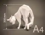 3D Origami Arched Back Cat Papercraft, view 8