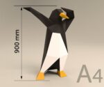 Papercraft de pingouin qui dab en origami 3D