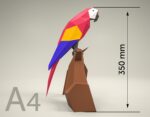 Papercraft parrot in 3D origami