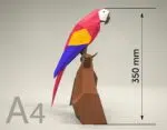 Papercraft papegaai in 3D origami, weergave 7