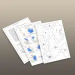 Papercraft di gatto seduto in origami 3D, modello 3D, vista 2