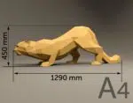 Papercraft of leopard in 3D origami