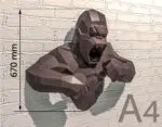 Papercraft torse de Kong en origami 3D, vue 7