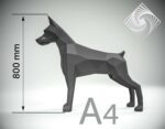Papercraft 3D Doberman origami