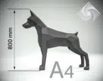 Dobermann Papercraft Origami 3D