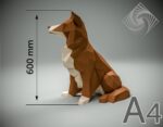 Papercraft of Border Collie in 3D origami