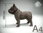 Papercraft di bulldog francese in origami 3D