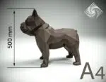 Franse bulldog papercraft in 3D-origami, weergave 8