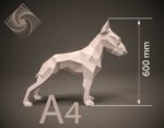 Papercraft of Bull Terrier in 3D origami