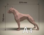 Papercraft 3D pitbull origami