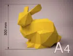 Papercraft de liebre en origami 3D
