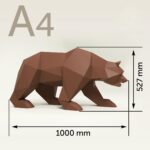 Papercraft di orso bruno in origami 3D