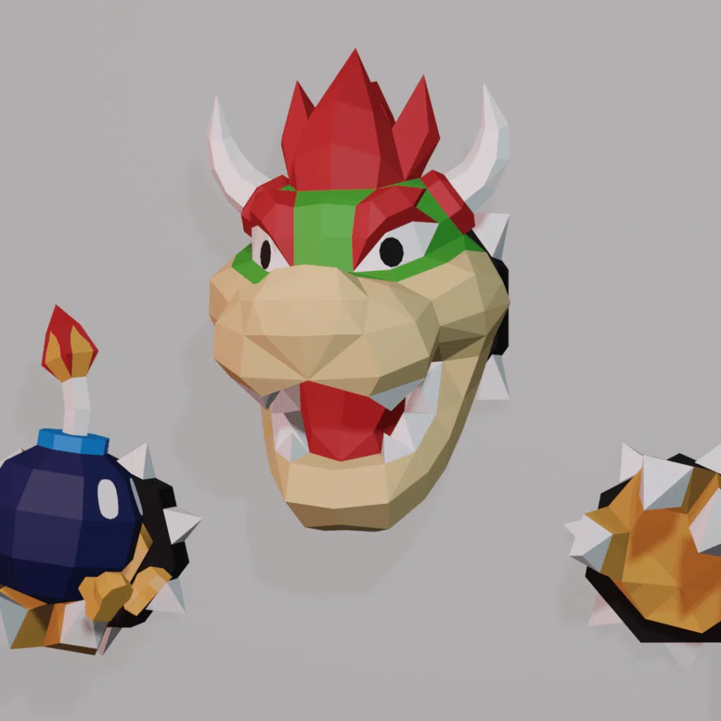 Papercraft Bowser in 3D origami