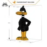 Papercraft de Daffy Duck en origami 3D, weergave 4