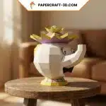 Papercraft de la Sra. Samovar y Zip en origami 3D