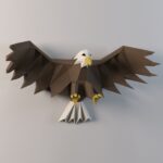 Papercraft de águila en origami 3D
