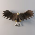 Papercraft de águila en origami 3D