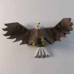 Papercraft de águila en origami 3D