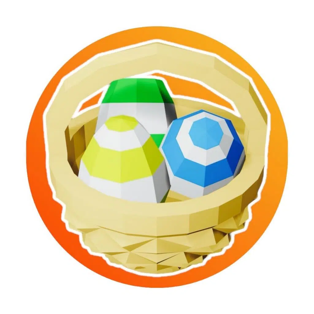 Papercraft Osterkorb und Ostereier in 3D-Origami