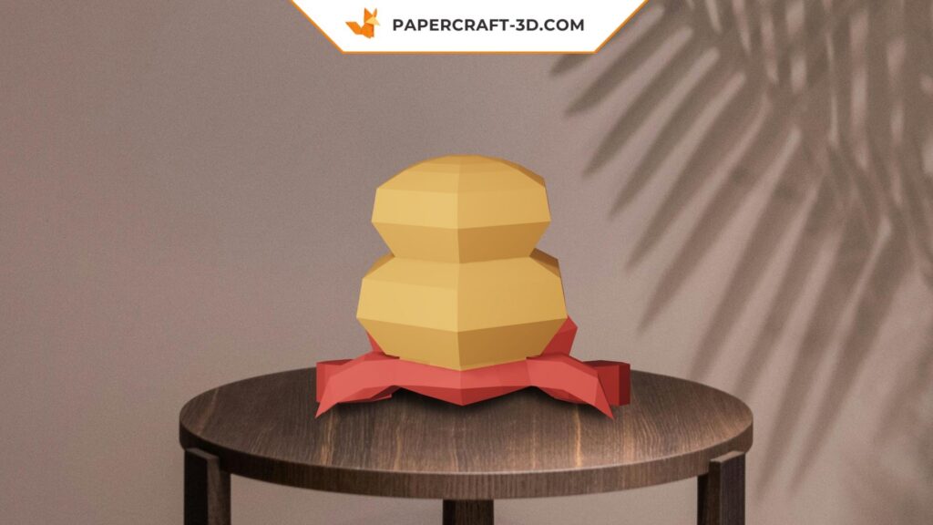 Papercraft caranguejo-eremita em origami 3D