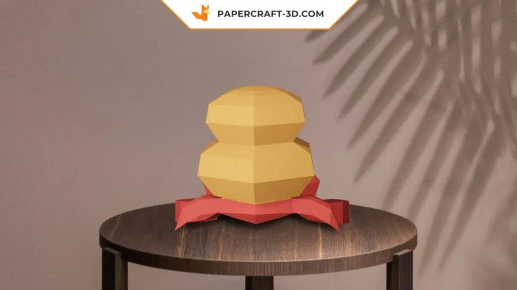 Papercraft bernard l’hermite en origami 3D, weergave 3