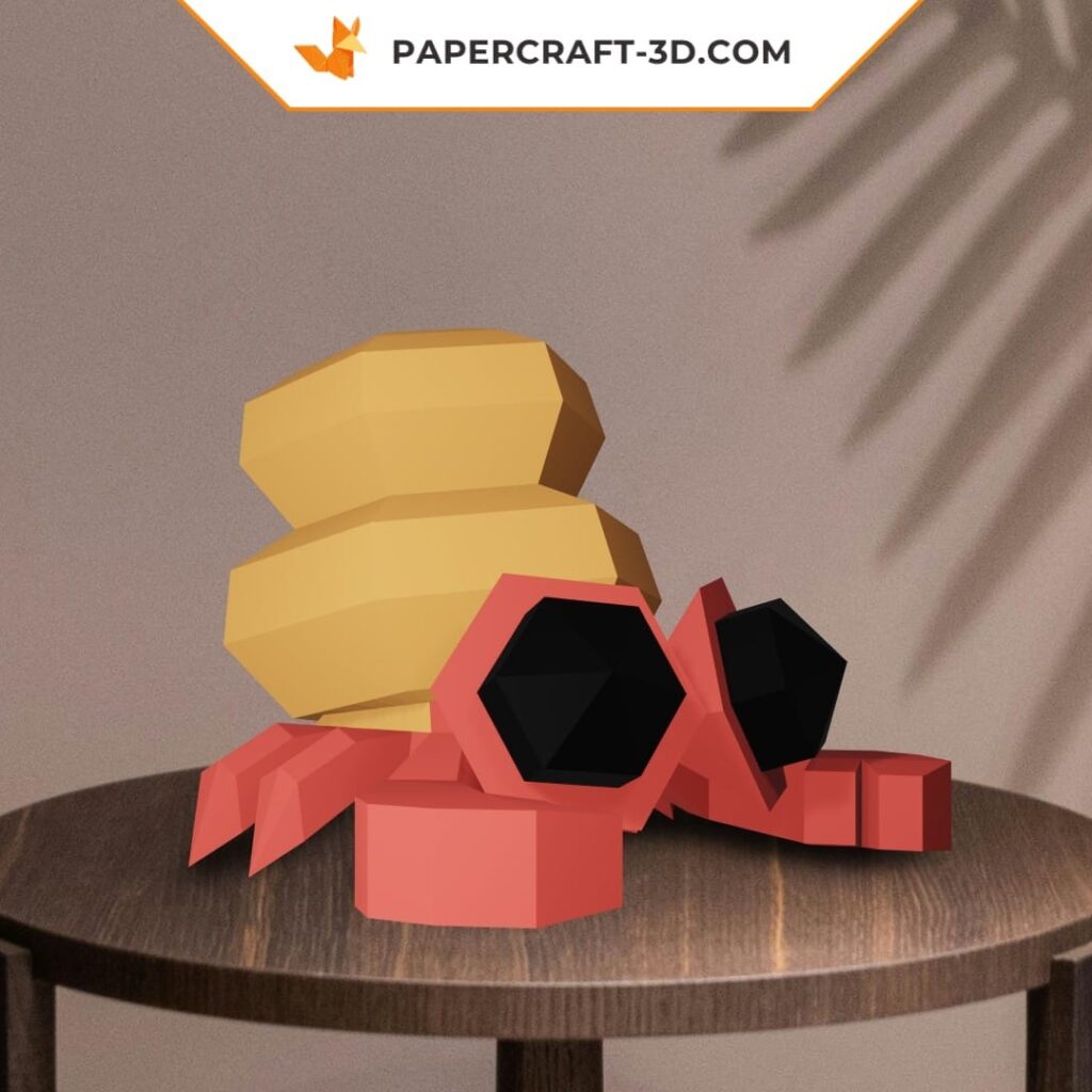 Papercraft hermit crab in 3D origami Papercraft hermit crab in 3D origami