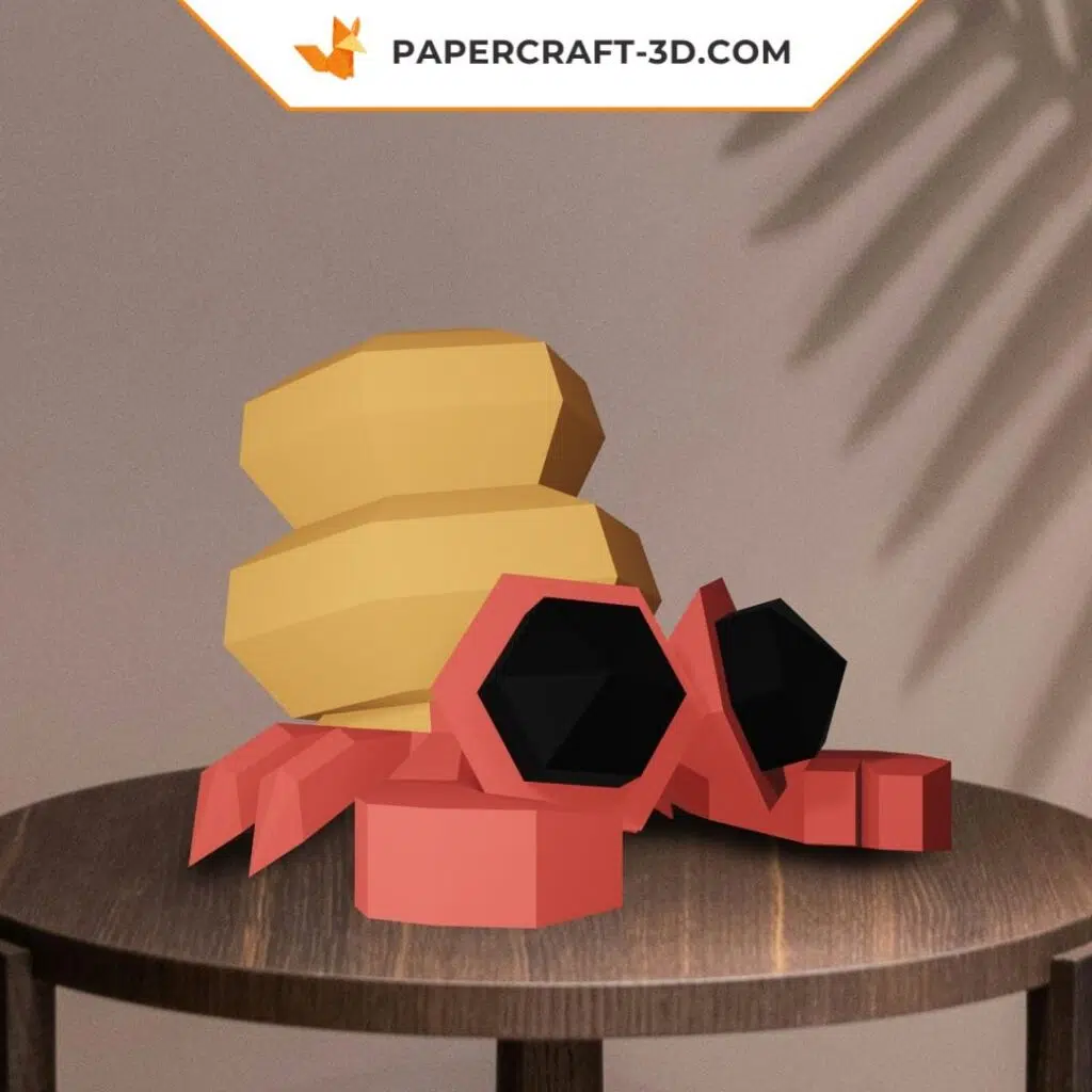 Papercraft bernard l'hermite en origami 3D