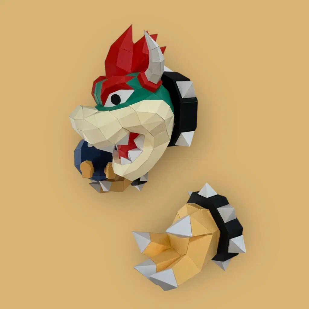 Papercraft Bowser mural en origami 3D