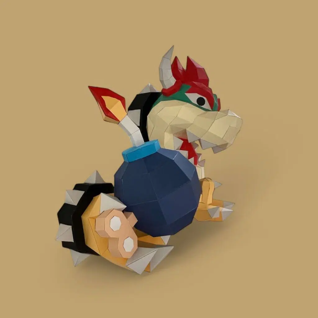 Papercraft Bowser mural en origami 3D