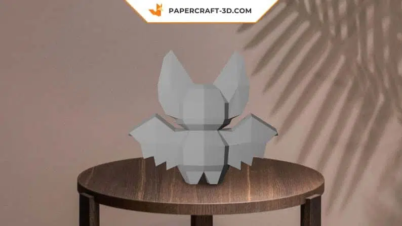 Papercraft Dracula et chauve-souris en origami 3D, weergave 10
